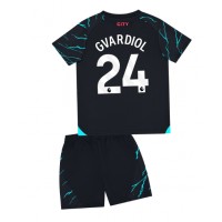 Dječji Nogometni Dres Manchester City Josko Gvardiol #24 Rezervni 2023-24 Kratak Rukav (+ Kratke hlače)
